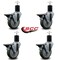 Service Caster 4'' Gray Poly Swivel 1-3/4'' Expanding Stem Caster Set with Brake, 4PK SCC-EX20S414-PPUB-PLB-134-4 - alternate 4